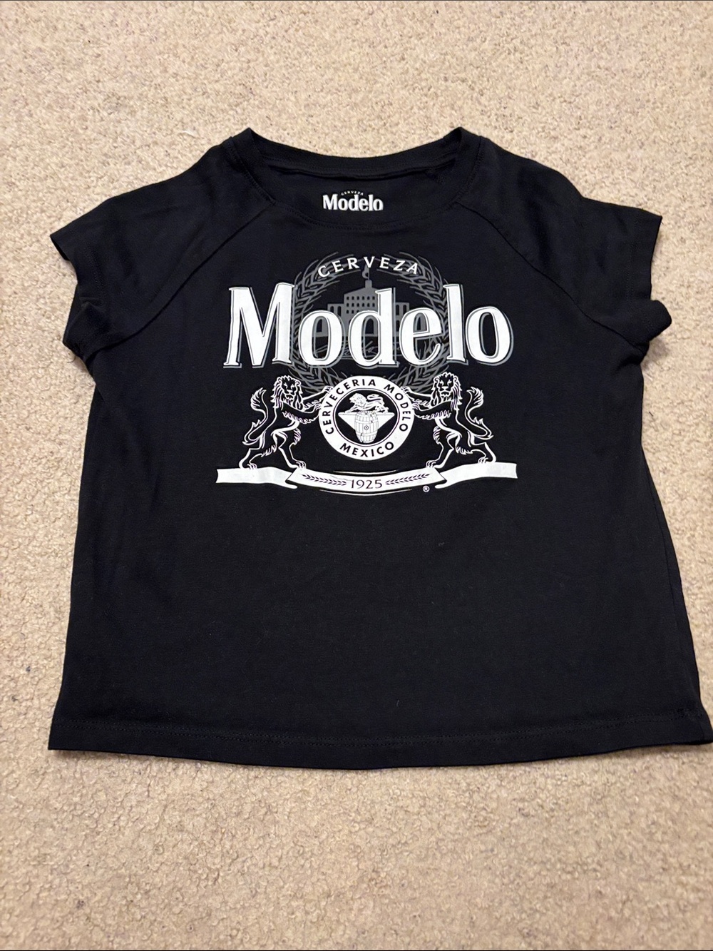 Modelo Black Tee with White Graphic
